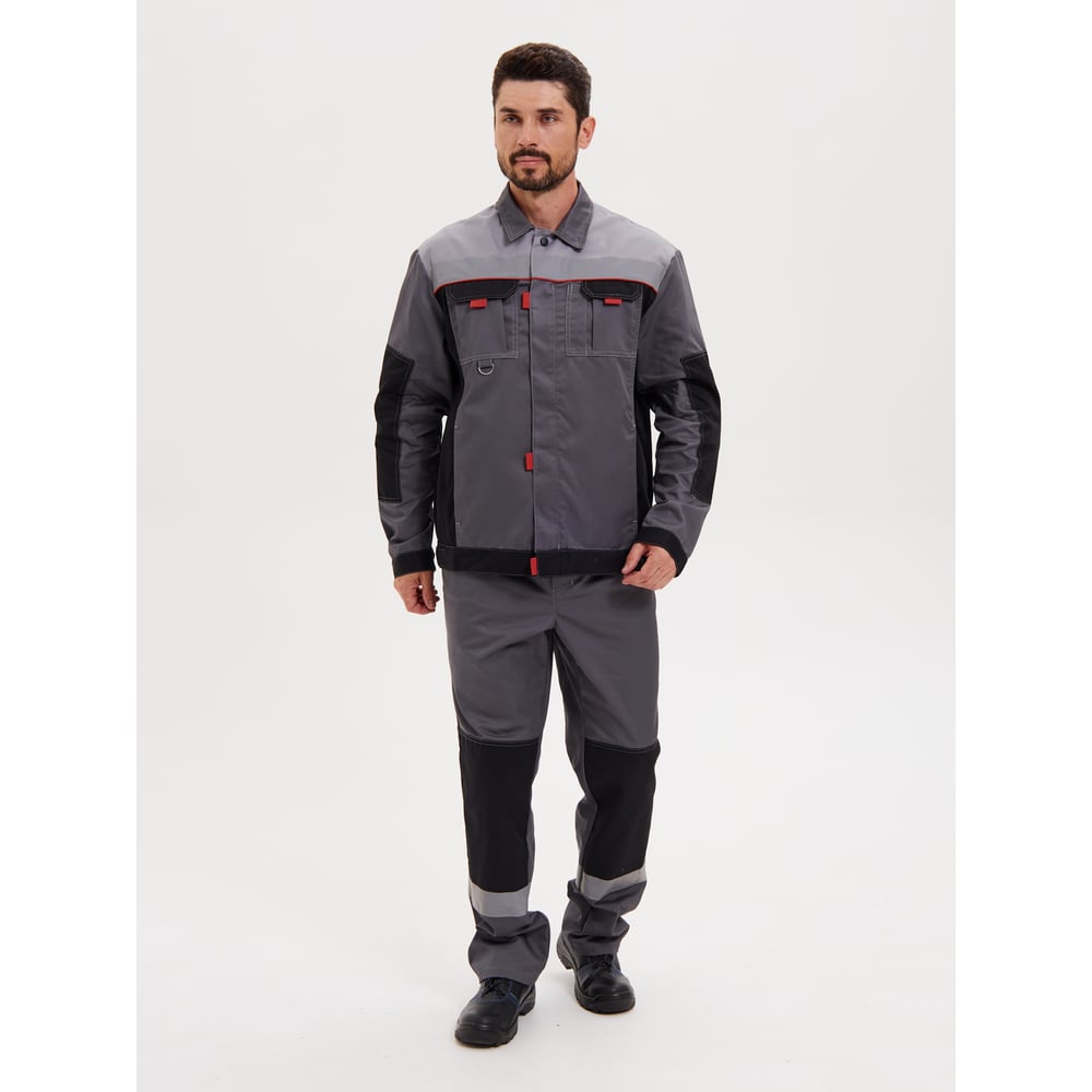 Изображение товара Костюм РАССО "Модуль" куртка+полукомбинезон, цвет темно-серый/черн/светло-серый, р 52-54/182-188 75842 (52/182)