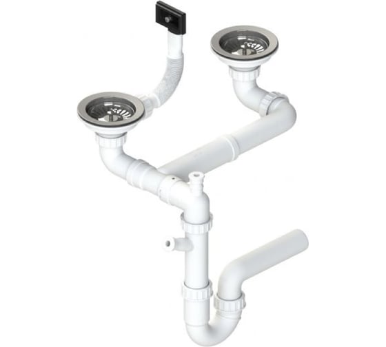 Изображение товара Двойной сифон с переливом ALVEUS 2XSP 114-PP-114 1130555