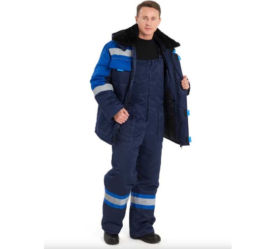 Изображение товара Костюм РАССО утеплённый "НОВА" куртка+полукомбинезон, цвет синий/василек, р 72-74/194-200 02270 (72/194)