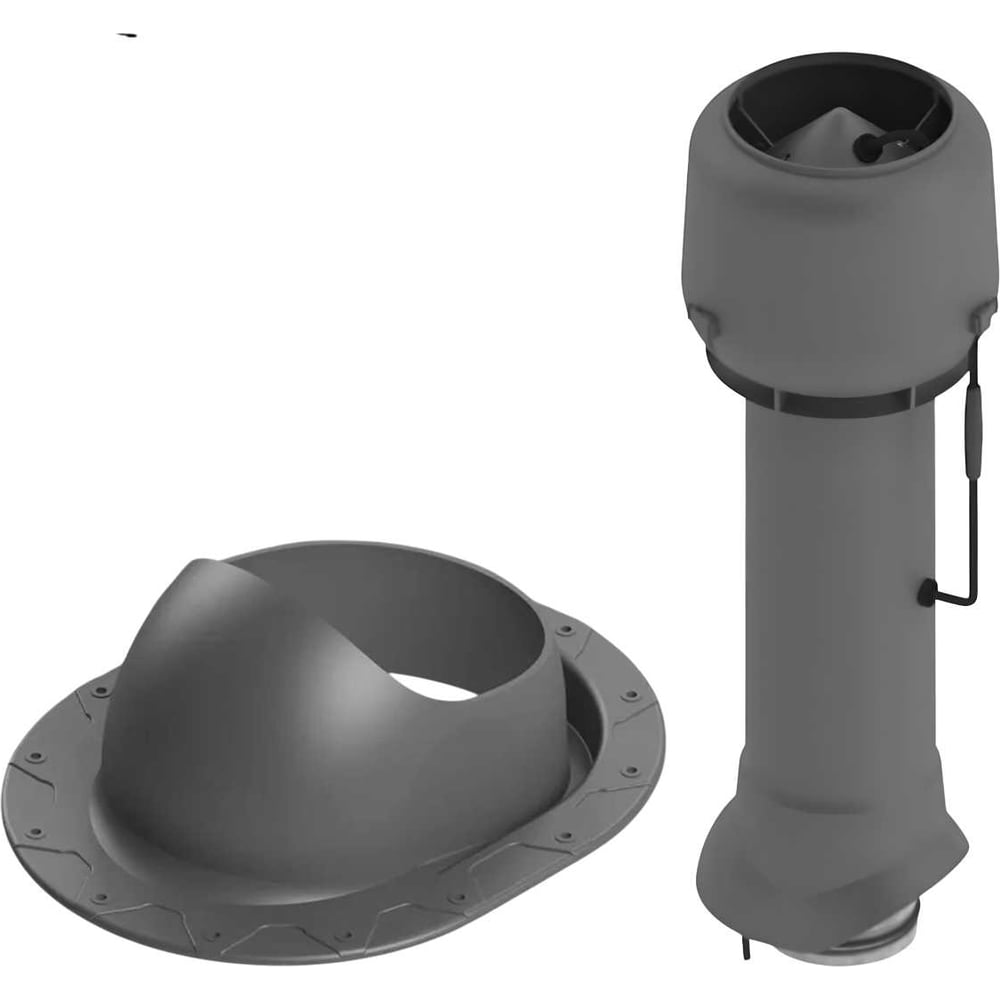 Изображение товара Вентиляционный комплект Татполимер TP-85.E.125/160/700 с вентилятором, для битумной и фальцевой кровли, TP-87/F серый 57816