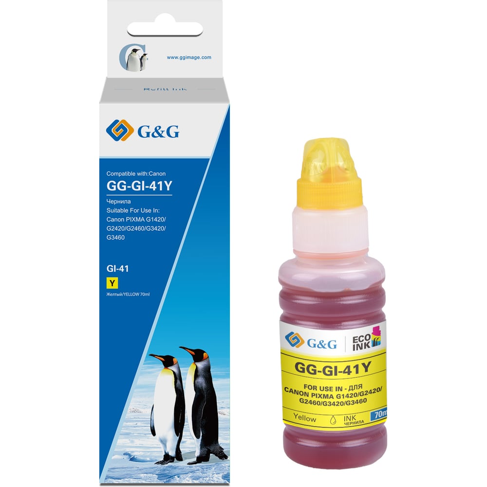 Изображение товара Чернила G&G GG-GI-41Y желтый 140 мл для Canon PIXMA