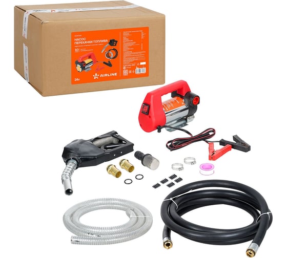 Изображение товара Насос перекачки топлива переносной Airline 24 В, 50 л/мин, в комплекте пистолет, шланги AEAT004