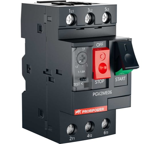 Изображение товара Автоматический выключатель защиты двигателя Prompower PGV2-ME06 серии Pulse, 1-1,6(A) PGV2ME06