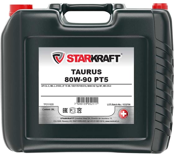 Изображение товара Трансмиссионное масло STARKRAFT TAURUS 80W-90, PT5, API GL-5 TP2111020