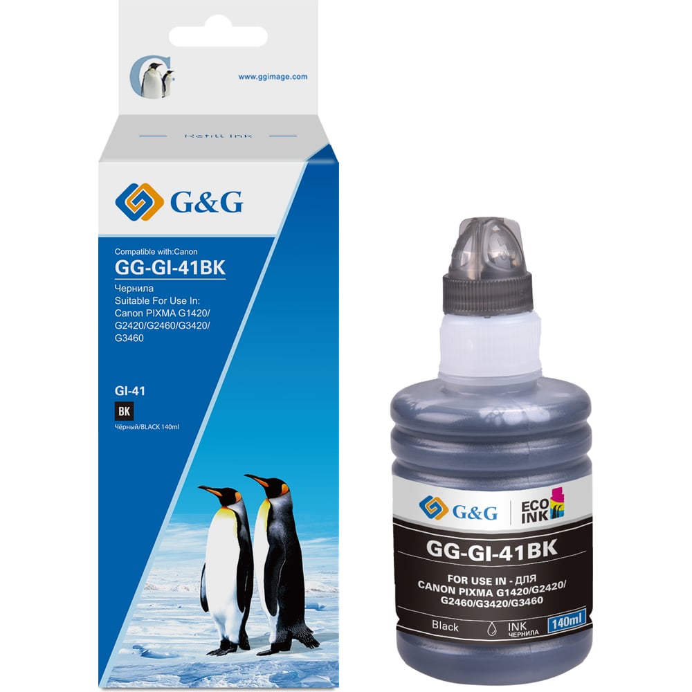 Изображение товара Чернила G&G GG-GI-41BK черный 140 мл для принтеров Canon