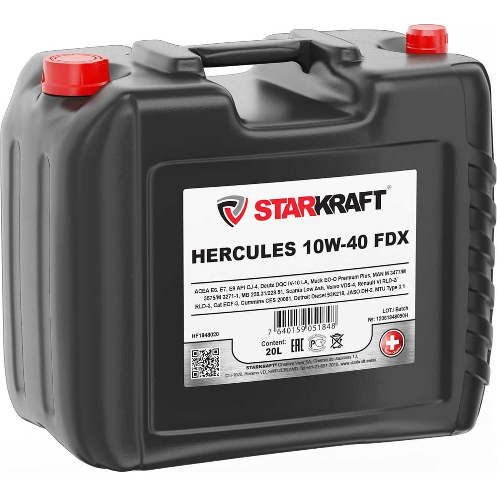Синтетическое моторное масло STARKRAFT 10W40 HF1848020 HERCULES FDX 10W40, - фото 1