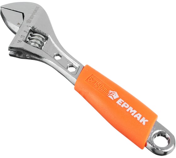 Изображение товара Разводной ключ с обрезиненной ручкой ЕРМАК 150мм 655-007