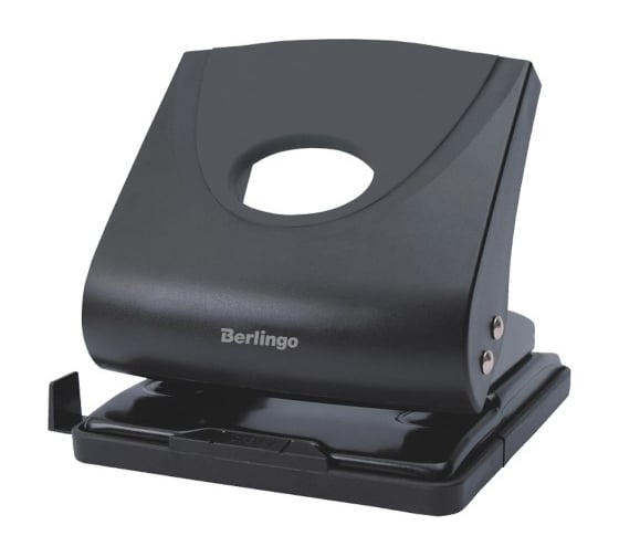 Изображение товара Дырокол BERLINGO Office Soft 30 листов, пластиковый, черный, с линейкой DDp_30161