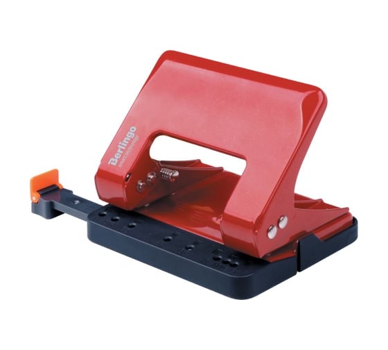 Изображение товара Энергосберегающий дырокол BERLINGO Smart Technology 15 листов, металлический, фиксатор, линейка, красный DDm_15104