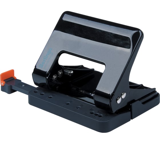 Изображение товара Энергосберегающий дырокол BERLINGO Smart Technology 15 листов, металлический, фиксатор, линейка, черный DDm_15101