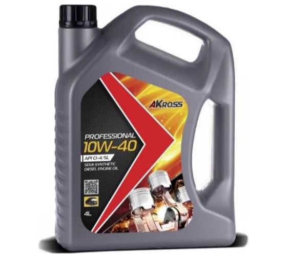 Изображение товара Масло моторное полусинтетическое AKross PROFESSIONAL 10W-40 CI-4/SL 4л AKS0020MOS