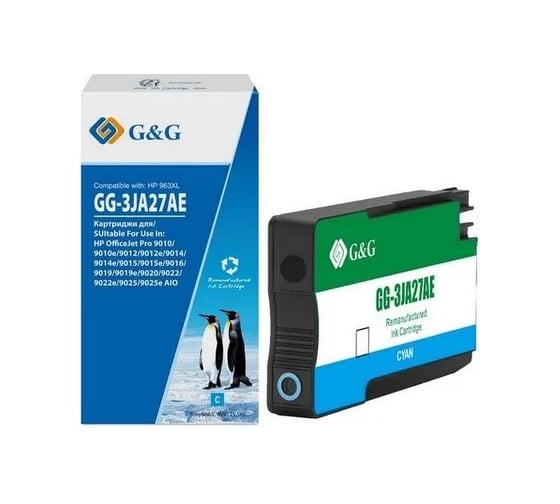 Изображение товара Картридж струйный G&G GG-3JA27AE 963XL голубой 25.8 мл для HP OfficeJet Pro 9010/9010e/9012/9012e/9 2032973