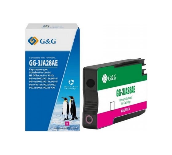 Изображение товара Картридж струйный G&G GG-3JA28AE 963XL пурпурный 25.8 мл для HP OfficeJet Pro 9010/9010e/9012/9012e 2032979