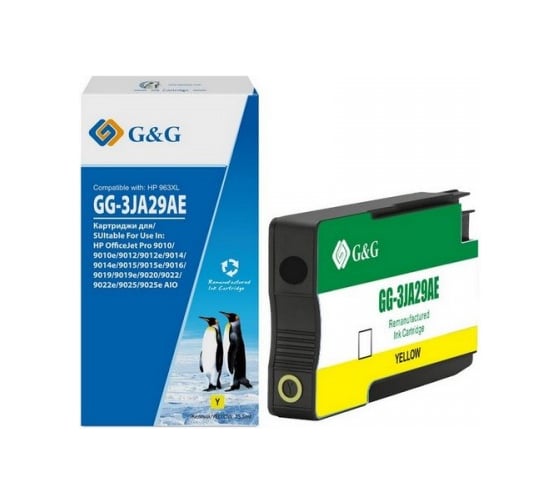 Изображение товара Картридж струйный G&G GG-3JA29AE 963XL желтый 25.8 мл для HP OfficeJet Pro 9010/9010e/9012/9012e/90 2032983