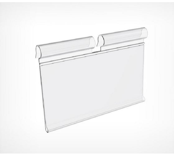 Изображение товара Полочный ценникодержатель ООО Комус на крючок откидной, 50 мм, 100 шт в упаковке 676465