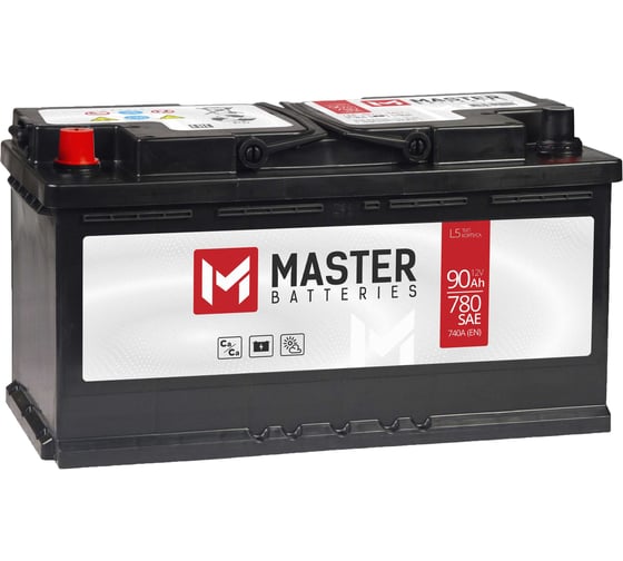 Изображение товара Аккумуляторная батарея MASTER BATTERIES 90Ah L+ MB901