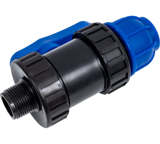 Изображение товара Компрессионный шаровой кран Millennium ПНД 25-3/4 с наружной резьбой, PN16 PFKM2534