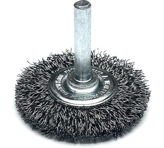 Изображение товара Щетка дисковая гофрированная Lessmann Д50x9, STA 0,35мм, хвостовик 6мм 410123