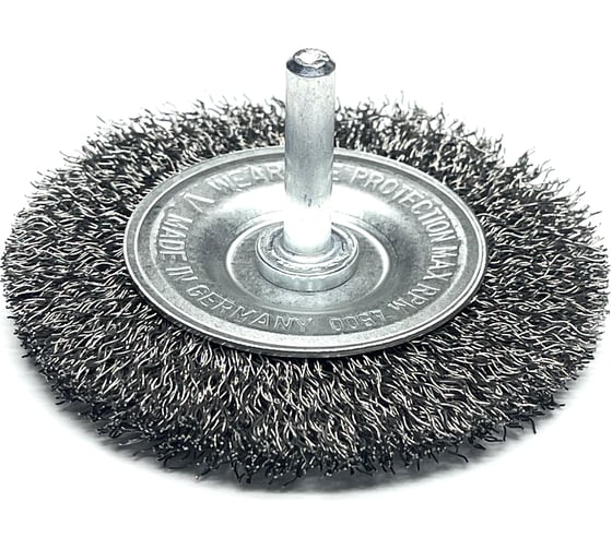Изображение товара Щетка дисковая гофрированная Lessmann Д75x10, STA 0,20мм, хвостовик 6мм 410132