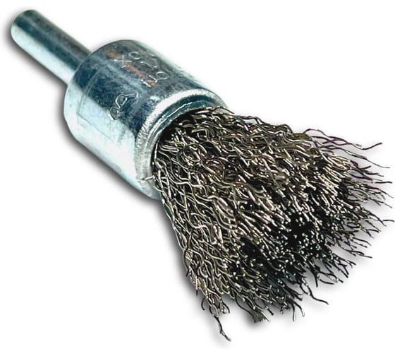 Изображение товара Щетка концевая гофрированная Lessmann Д17x65, ROF 0.30 мм, хвостовик 6 мм 452361