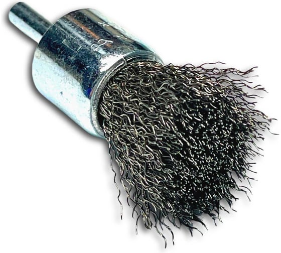 Изображение товара Щетка концевая гофрированная Lessmann Д23x68, ROF 0.30 мм, хвостовик 6 мм 453361