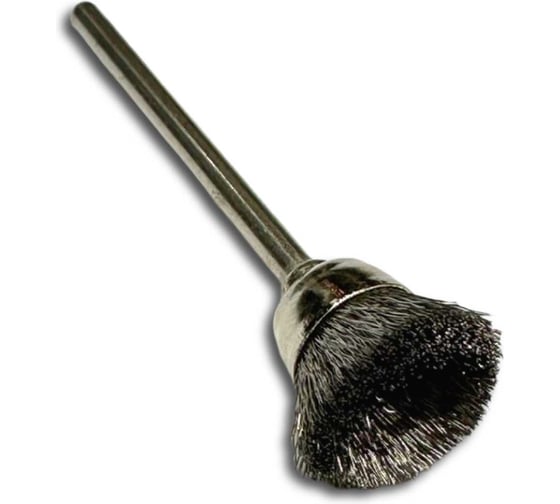 Изображение товара Щетка чашка миниатюрная Д18x6мм, нержавейка 0,10мм, хвостовик 3мм Lessmann 430323