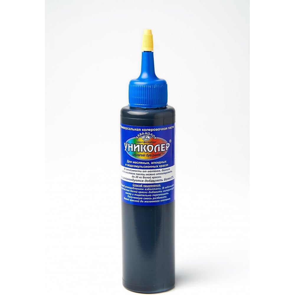 Изображение товара Паста колеровочная Аква-колор Униколер 100 мл черный № 15 для окраски