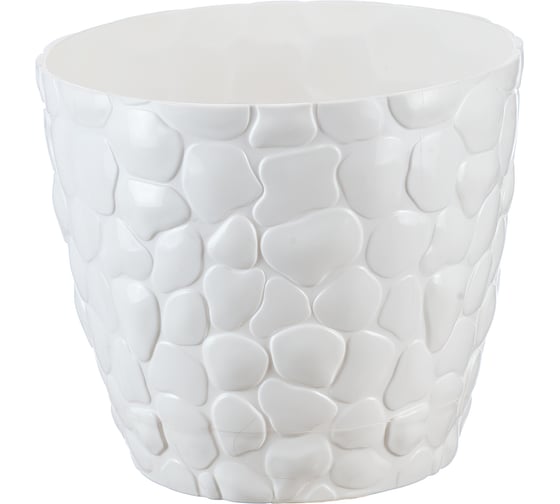 Изображение товара Кашпо IDEA КАМНИ 180 мм, 2.6 л Белый М 3173