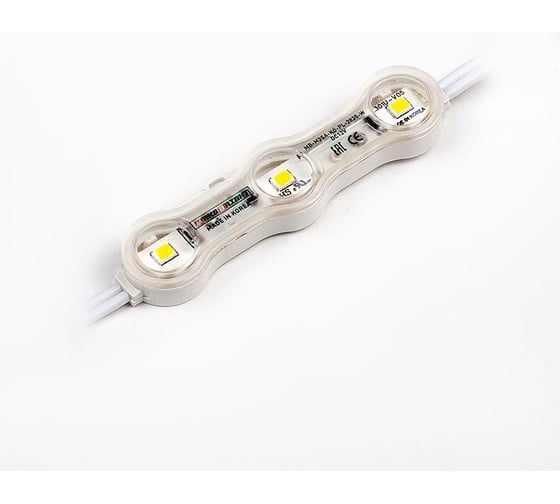 Изображение товара Светодиодный модуль MAKSBRIGHT 50 шт, 1,14 Вт, 12 В, IP67, 3smd 2835, 110лм, 6500K, холодный белый, MB-M3SA-KO-PL-2835-W