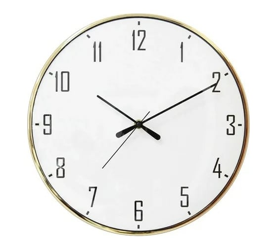 Изображение товара Настенные круглые часы Apeyron цвет корпуса золотой, металл, 33 см ML200915