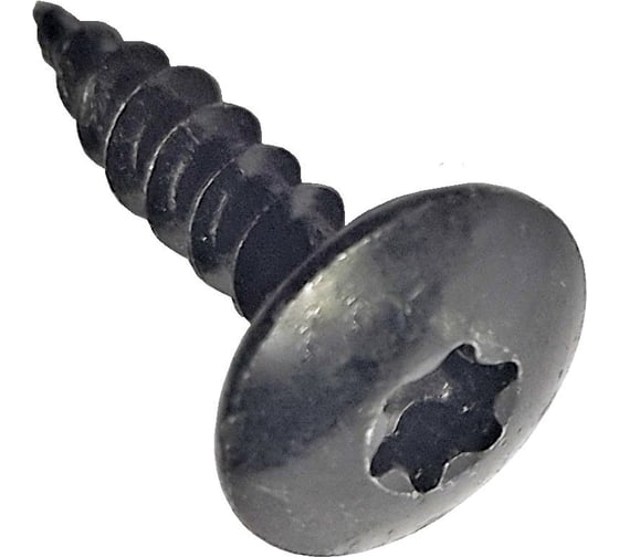 Изображение товара Саморез по дереву Левша с полукруглой головкой 6x25. ТХ30. ( 10шт), черный цинк У5-151010.Ч