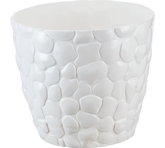 Изображение товара Кашпо IDEA КАМНИ 150 мм, 1.4 л Белый М 3172