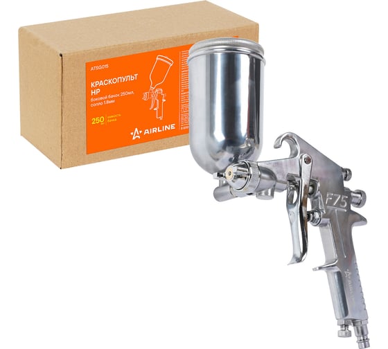 Изображение товара Краскопульт AIRLINE HP, боковой бачок 250 мл, сопло 1.8мм ATSG015