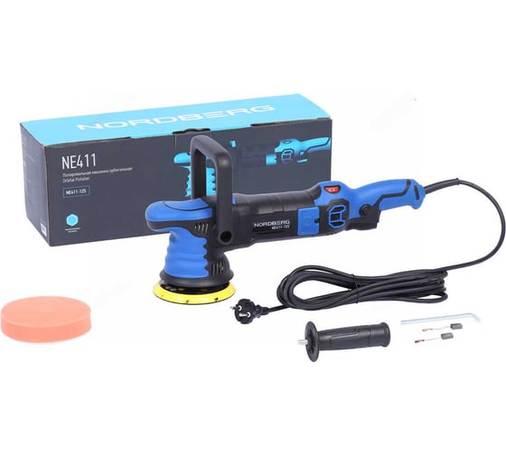 Изображение товара Полировальная машинка орбитальная NORDBERG диск 125 мм, 2000-4800 об/мин, ход эксц. 15 мм NE411-125