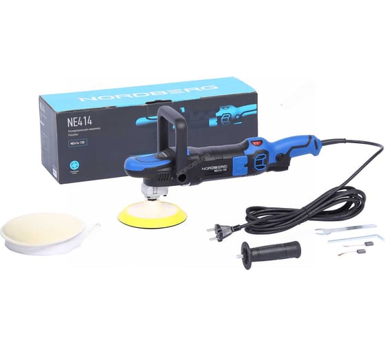 Изображение товара Полировальная машинка NORDBERG диск 150 мм, 450-1950 об/мин, 1200 Вт NE414-150