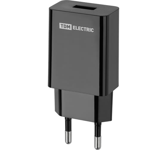 Изображение товара Сетевое зарядное устройство TDM ELECTRIC СЗУ 6, Quick Charge 3.0, 3 А, 1 USB, черный, TDM SQ1810-0004