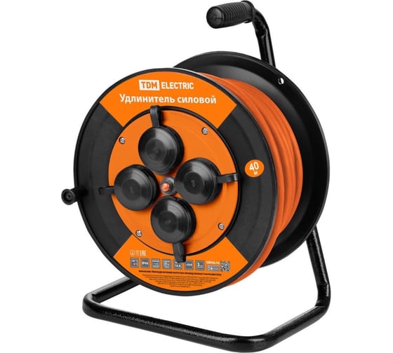 Изображение товара Удлинитель силовой TDM ELECTRIC УКз16-004 TDM ELECTRIC IP44, 4 места/40м, ПВС, 3x1 SQ1301-0548