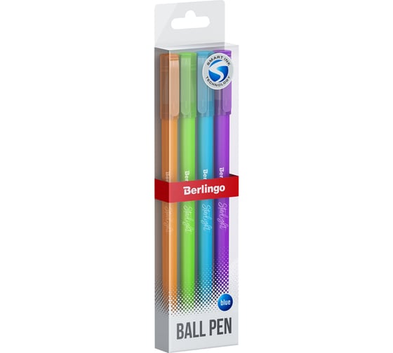 Изображение товара Шариковая ручка BERLINGO Starlight синяя, 0.7 мм, игольчатый стержень, прорезиненный CBp_07250_4