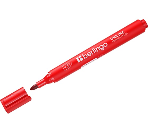 Изображение товара Маркер для флипчартов BERLINGO Uniline FM200 красный, пулевидный, 2 мм BMf_02203