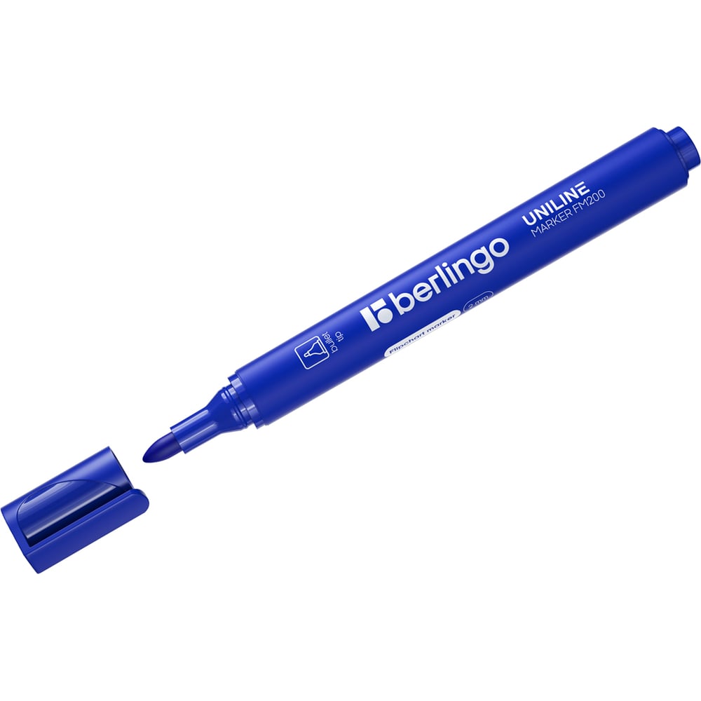 Изображение товара Маркер для флипчартов BERLINGO Uniline FM200, синий, пулевидный, 2 мм