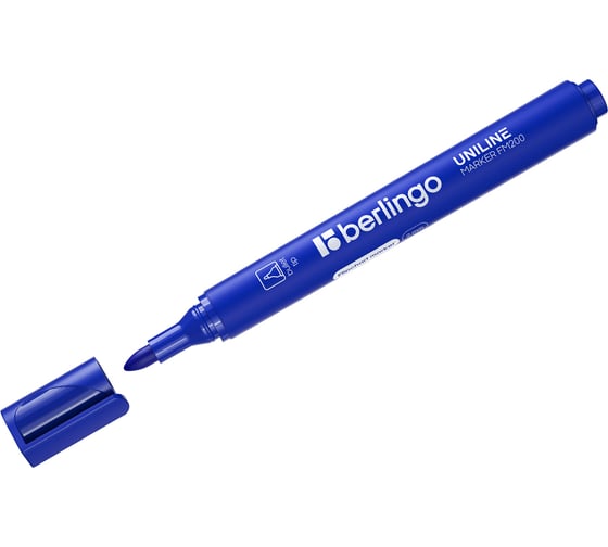 Изображение товара Маркер для флипчартов BERLINGO Uniline FM200 синий, пулевидный, 2 мм BMf_02202