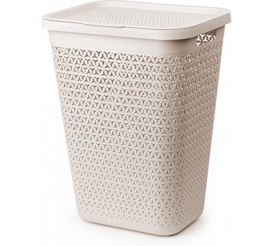 Изображение товара Корзина для белья ЗПИ Альтернатива Элемент 55 л бежевый М8902