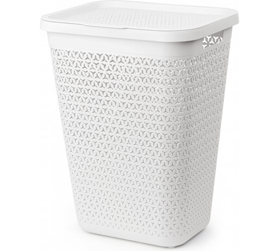 Изображение товара Корзина для белья ЗПИ Альтернатива Элемент 55 л белый М8901