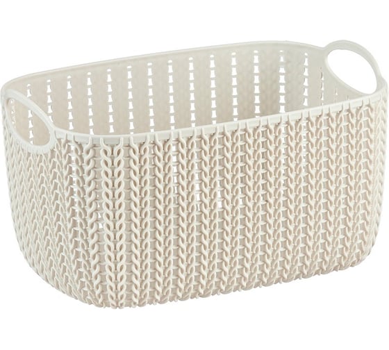 Изображение товара Корзинка IDEA ВЯЗАНИЕ 4л белый ротанг М 2380