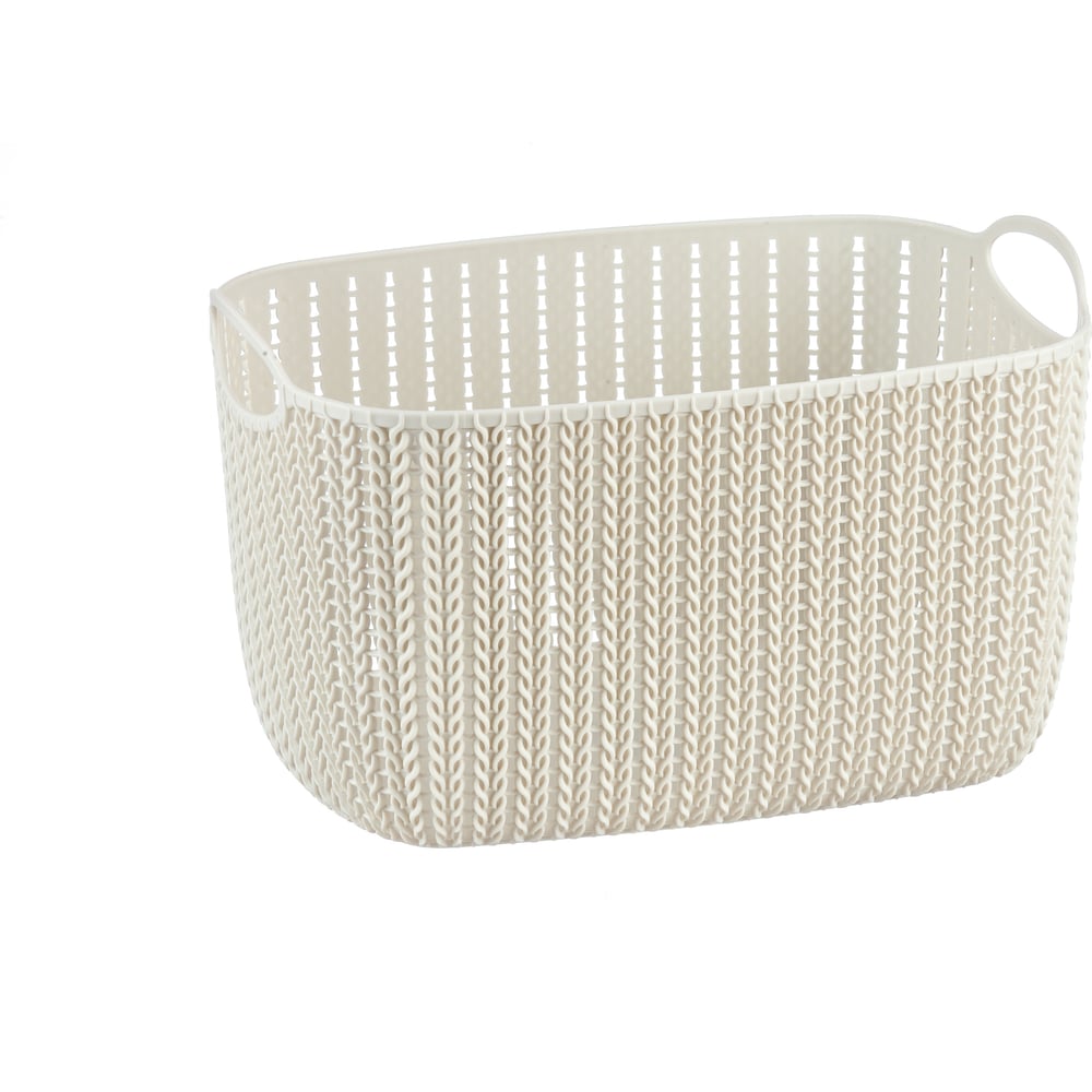 Изображение товара Корзинка IDEA ВЯЗАНИЕ 7л белый ротанг - практичная органайзер для дома и офиса