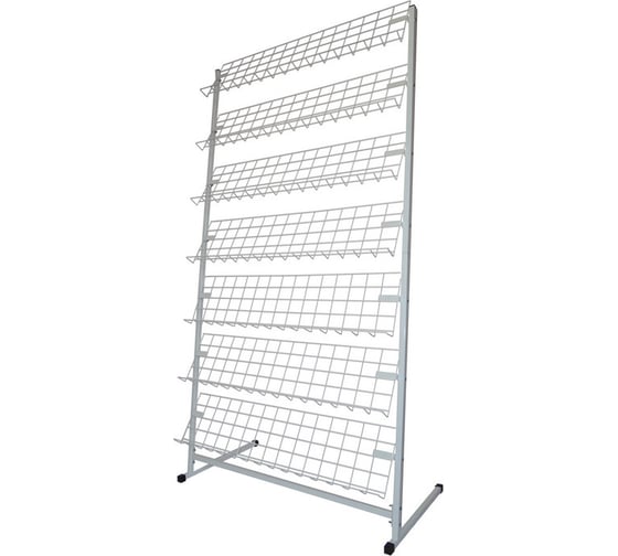 Изображение товара Напольная разборная стойка Attache на 7 лотков, белая, 180х47х105,5 см 373197