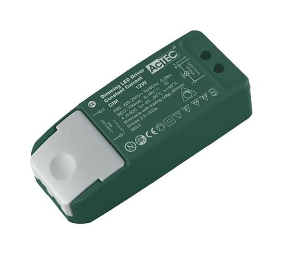Изображение товара Блок питания AcTEC 18-35В, 12Вт, IP20, 0,35A, диммируемый, Triac, 98x39x22мм, DIM350mA/12W