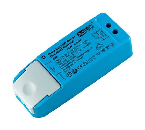 Изображение товара Блок питания AcTEC 12-30В, 18Вт, IP20, 0,6A, диммируемый, Triac, 113x44x28мм, DIM600mA/18W