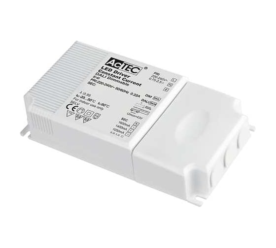 Изображение товара Блок питания AcTEC 10-70…10-60В, 28…40Вт, IP20, 0,35…0,7A, диммируемый, DALI, 139x75x30мм, IE-40-350/500/700D