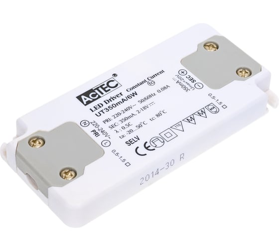 Изображение товара Блок питания AcTEC 2-18В, 6Вт, IP20, 0,35A, 98x46x11мм, UT350mA/6W